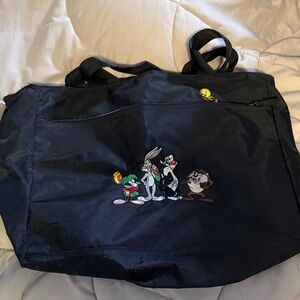Black Looney Tunes embroidered Bag